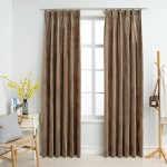 vidaXL Draperii opace, 2 buc., bej, 140x175 cm, catifea, cu cârlige vidaXL Draperii opace, 2 buc., bej, 140x175 cm, catifea, cu cârlige