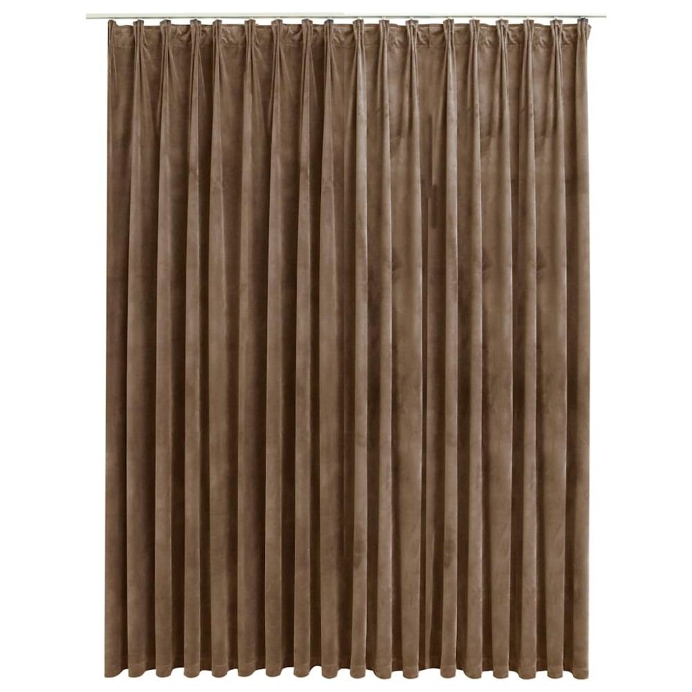 vidaXL Draperie opacă, bej, 290 x 245 cm, catifea, cu cârlige
