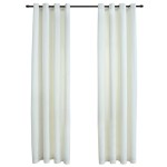 vidaXL Draperii opace cu inele, 2 buc., crem, 140 x 225 cm, catifea