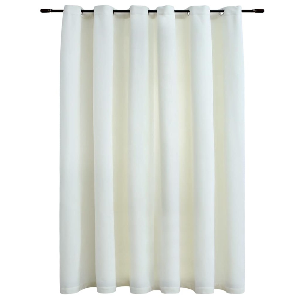 vidaXL Draperie opacă, crem, 290x245 cm, catifea, inele metalice
