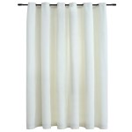 vidaXL Draperie opacă, crem, 290x245 cm, catifea, inele metalice vidaXL Draperie opacă, crem, 290x245 cm, catifea, inele metalice