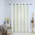vidaXL Draperie opacă, crem, 290x245 cm, catifea, inele metalice vidaXL Draperie opacă, crem, 290x245 cm, catifea, inele metalice