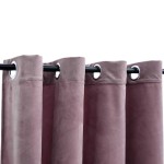 vidaXL Draperii opace cu inele, 2 buc., roz antic, 140x245 cm, catifea
