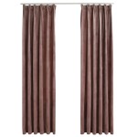 vidaXL Draperii opace 2 buc. roz antichizat 140x225 cm catifea cârlige vidaXL Draperii opace 2 buc. roz antichizat 140x225 cm catifea cârlige