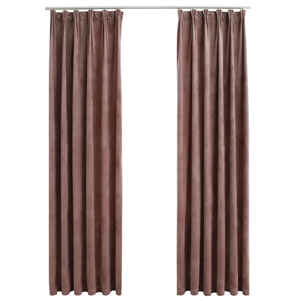 vidaXL Draperii opace 2 buc. roz antichizat 140x245 cm catifea cârlige