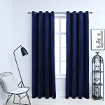 vidaXL Draperii opace & inele 2 buc. albastru închis 140x175cm catifea vidaXL Draperii opace & inele 2 buc. albastru închis 140x175cm catifea