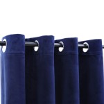 vidaXL Draperii opace cu inele, 2 buc., albastru, 140x225 cm, catifea