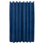 vidaXL Draperie opacă albastru închis 290x245cm catifea inele metalice vidaXL Draperie opacă albastru închis 290x245cm catifea inele metalice