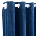vidaXL Draperie opacă albastru închis 290x245cm catifea inele metalice vidaXL Draperie opacă albastru închis 290x245cm catifea inele metalice