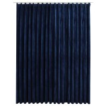 vidaXL Draperie opacă, albastru închis, 290x245cm, catifea, cu cârlige vidaXL Draperie opacă, albastru închis, 290x245cm, catifea, cu cârlige