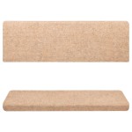 vidaXL Covorașe autoadezive pentru scări, 15 buc., 65x21x4 cm, margini dreptunghiulare, crem