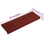 vidaXL Covorașe pentru scări autoadezive, 15 buc., 65x21x4 cm, margini dreptunghiulare, roșu bordeaux vidaXL Covorașe pentru scări autoadezive, 15 buc., 65x21x4 cm, margini dreptunghiulare, roșu bordeaux