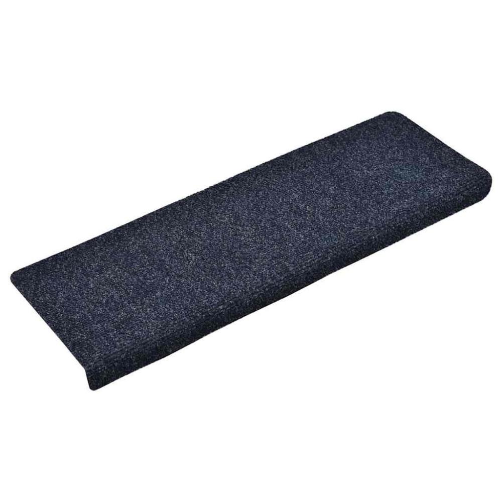 vidaXL Covorașe scări autoadezive, 15 buc., 65x21x4 cm, margini dreptunghiulare albastre