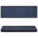 vidaXL Covorașe scări autoadezive, 15 buc., 65x21x4 cm, margini dreptunghiulare albastre