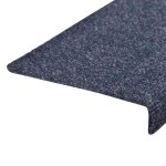vidaXL Covorașe scări autoadezive, 15 buc., 65x21x4 cm, margini dreptunghiulare albastre
