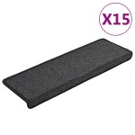 vidaXL Covorașe de trepte de scară, 15 buc., antracit, 65x21x4 cm vidaXL Covorașe de trepte de scară, 15 buc., antracit, 65x21x4 cm
