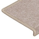 vidaXL Covorașe de trepte de scară, 15 buc., gri taupe, 65x21x4 cm