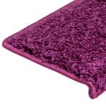 vidaXL Covorașe de trepte de scară, 15 buc., violet, 65x21x4 cm