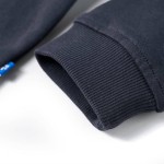 Bluzon cu glugă de copii, jumătate de fermoar, antracit și coniac, 104