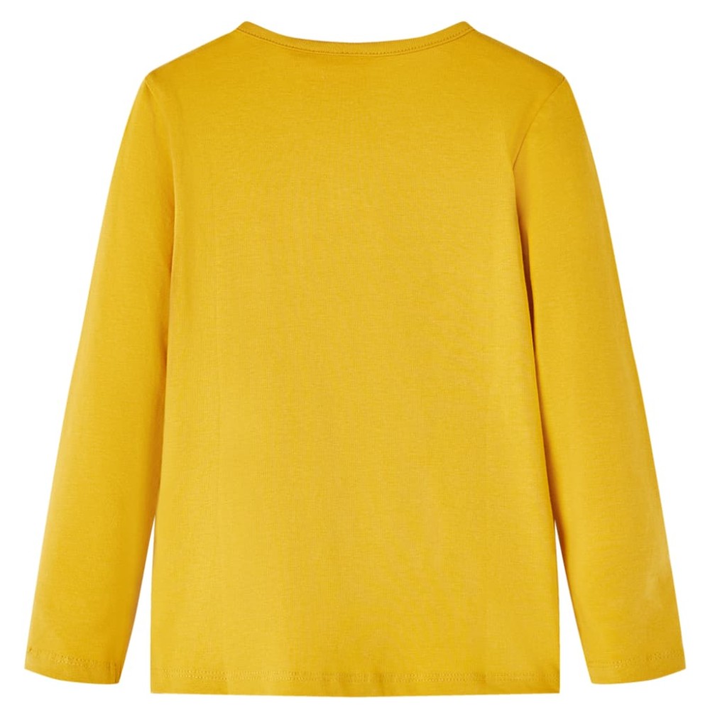 Tricou pentru copii cu mâneci lungi ocru închis 92