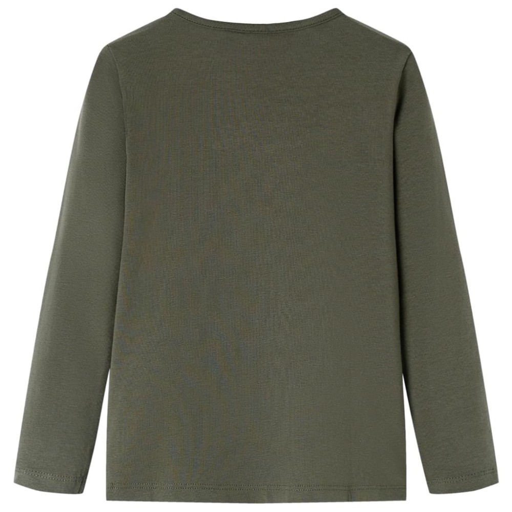 Tricou cu mâneci lungi pentru copii, kaki, 128