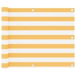 vidaXL Paravan de balcon, alb și galben, 75 x 600 cm, țesătură oxford