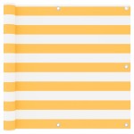 vidaXL Paravan de balcon, alb și galben, 90 x 600 cm, țesătură oxford