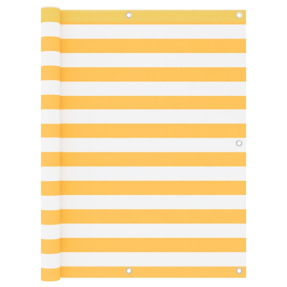 vidaXL Paravan de balcon, alb și galben, 120 x 300 cm, țesătură oxford