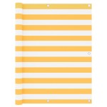 vidaXL Paravan de balcon, alb și galben, 120 x 300 cm, țesătură oxford