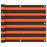 vidaXL Paravan de balcon portocaliu/maro 75 x 500 cm țesătură oxford