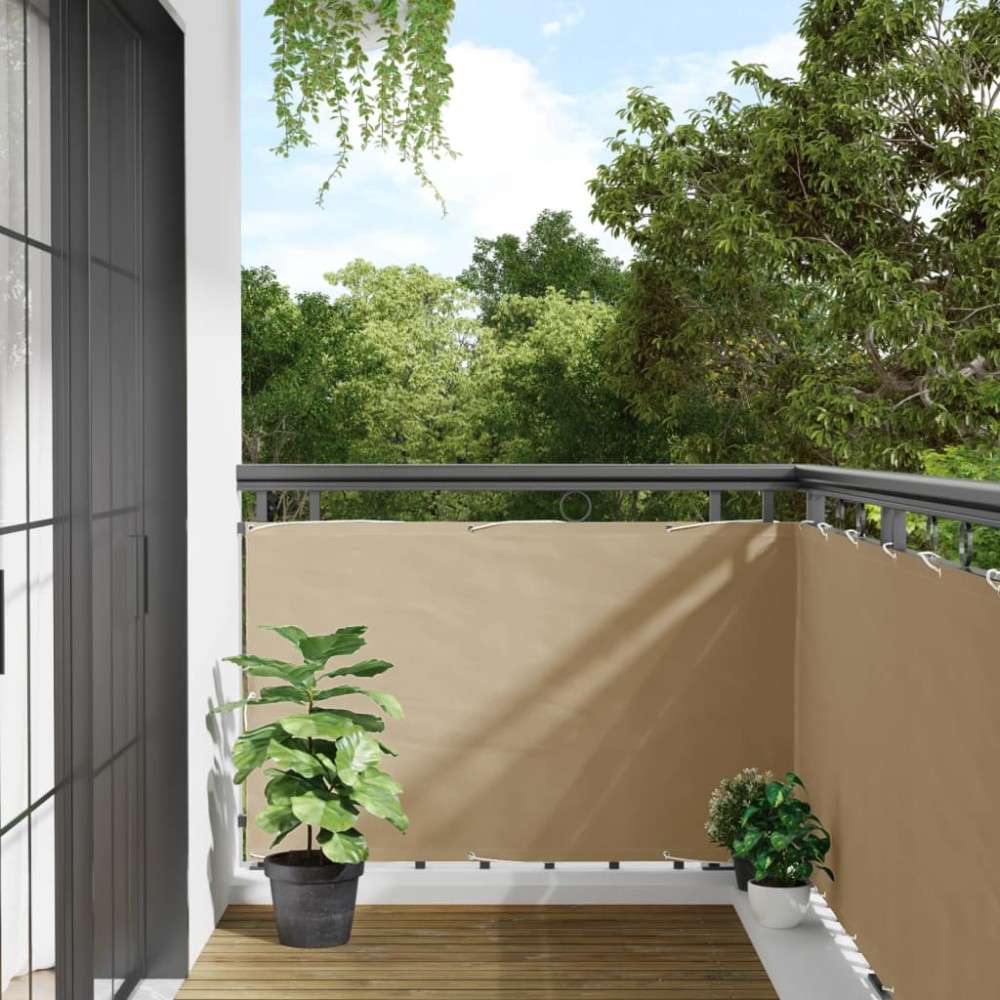 vidaXL Paravan de balcon, bej, 90 x 500 cm, țesătură oxford