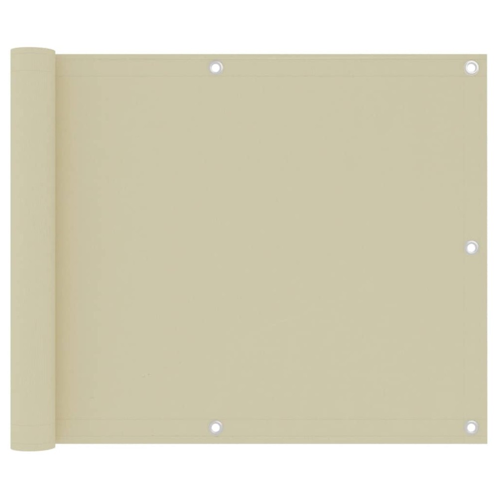 vidaXL Paravan pentru balcon, crem, 75x500 cm, țesătură oxford