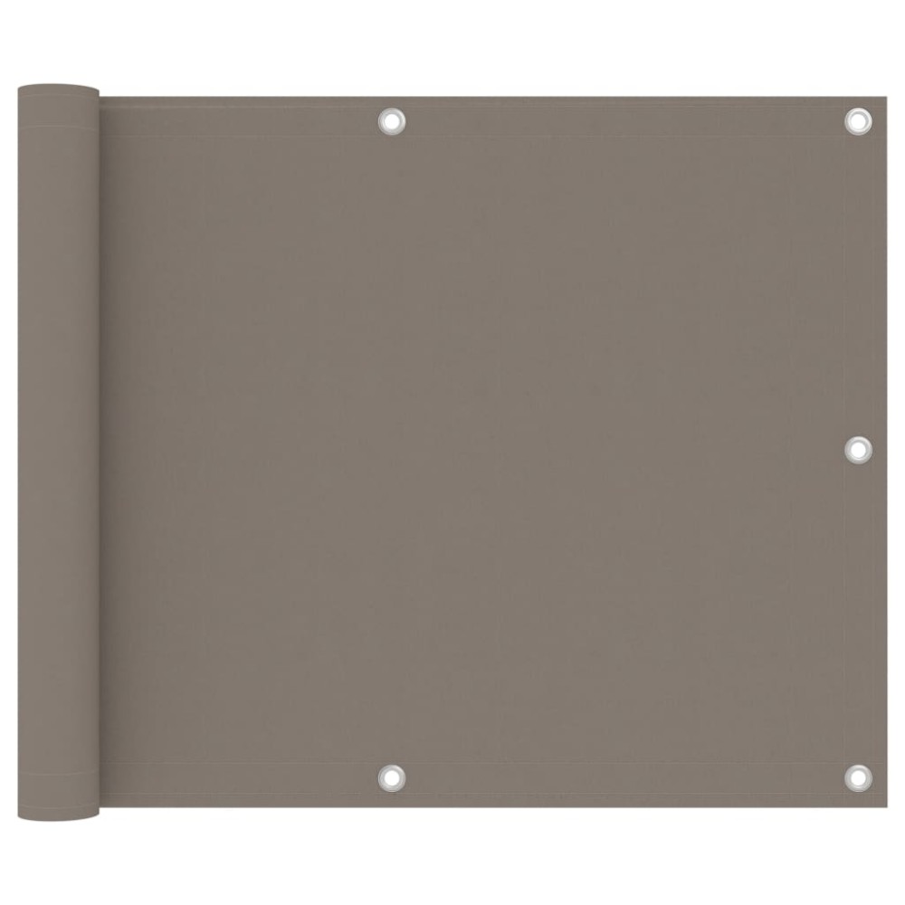 vidaXL Paravan de balcon, gri taupe, 75x500 cm, țesătură oxford