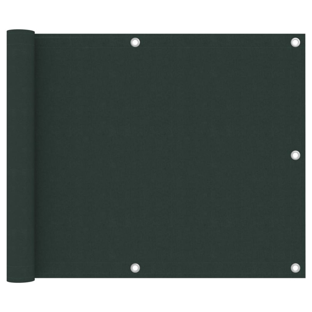 vidaXL Paravan de balcon, verde închis, 75x600 cm, țesătură oxford