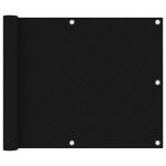 vidaXL Paravan de balcon, negru, 75 x 500 cm, țesătură oxford