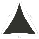vidaXL Parasolar, antracit, 5x6x6 m, țesătură oxford, triunghiular vidaXL Parasolar, antracit, 5x6x6 m, țesătură oxford, triunghiular