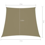 vidaXL Parasolar, bej, 2/4x3 m, țesătură oxford, trapez vidaXL Parasolar, bej, 2/4x3 m, țesătură oxford, trapez