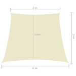 vidaXL Parasolar, crem, 2/4x3 m, țesătură oxford, trapez vidaXL Parasolar, crem, 2/4x3 m, țesătură oxford, trapez