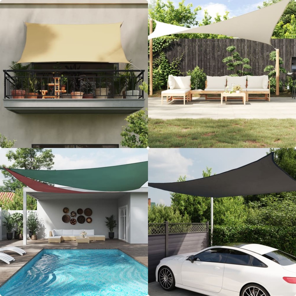 vidaXL Pânză parasolar gri taupe 6x6x6 m țesătură oxford triunghiular