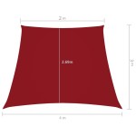 vidaXL Parasolar, roșu, 2/4x3 m, țesătură oxford, trapez vidaXL Parasolar, roșu, 2/4x3 m, țesătură oxford, trapez