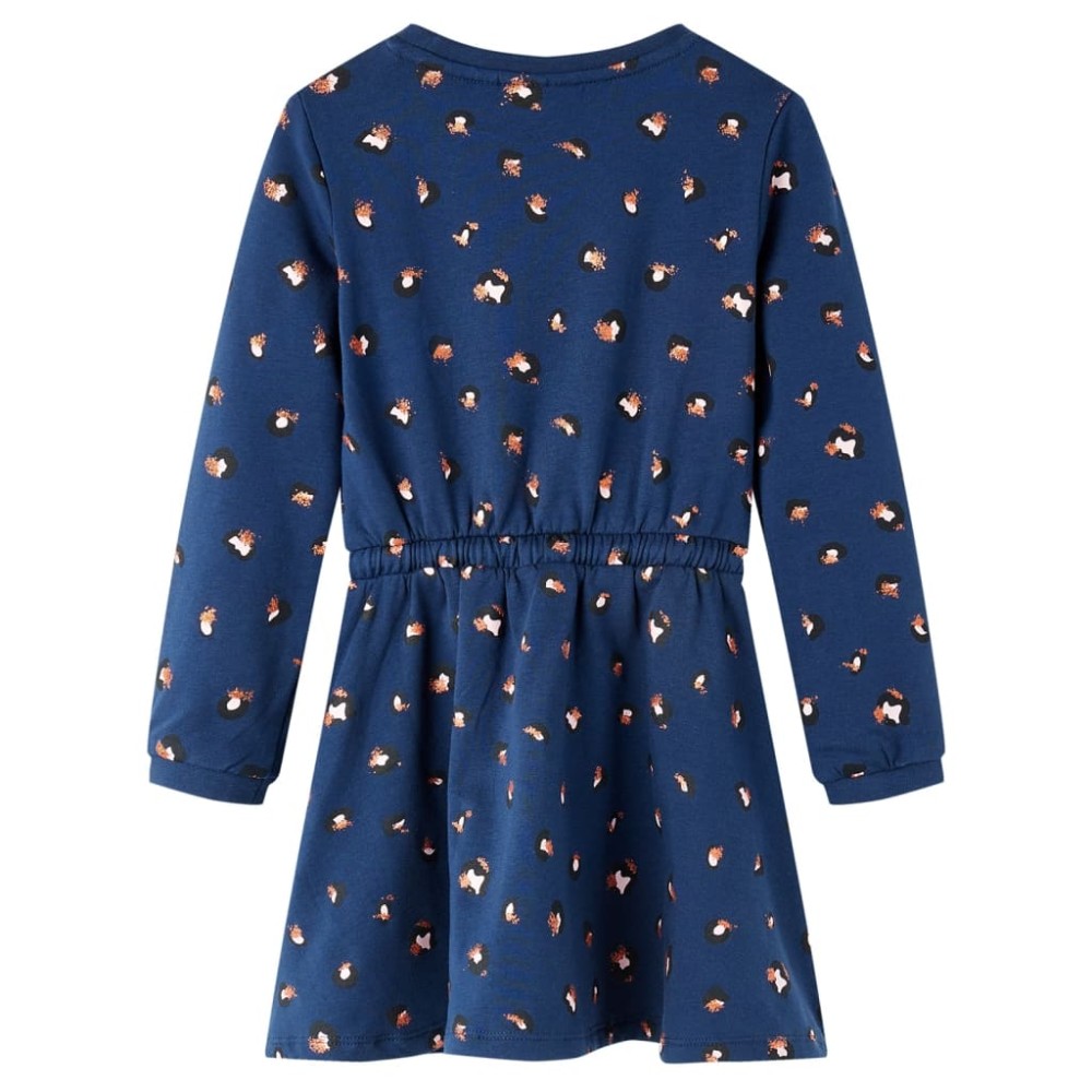 Rochie pentru copii cu mâneci lungi, bleumarin, 104