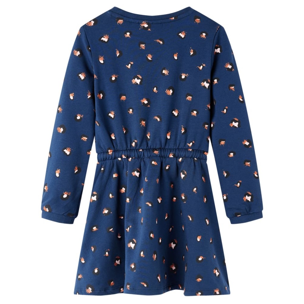 Rochie pentru copii cu mâneci lungi, bleumarin, 140