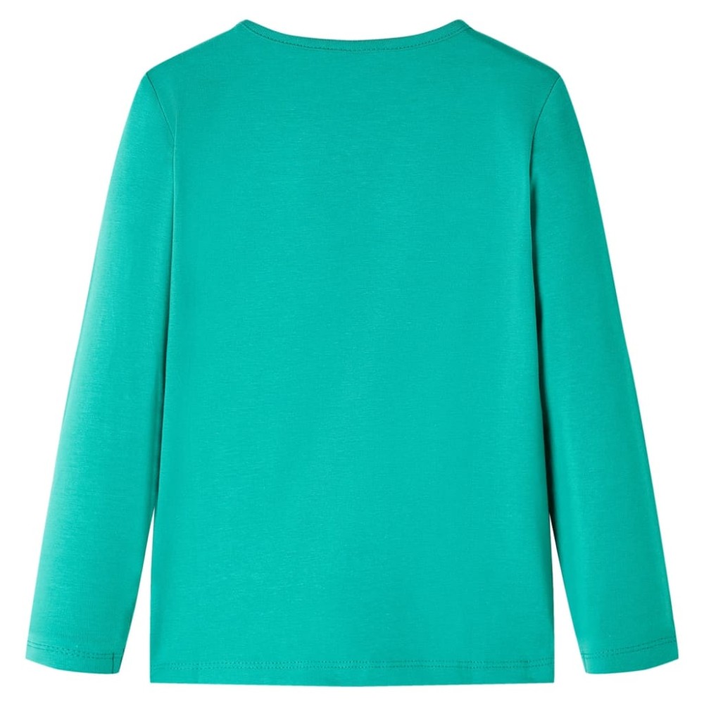 Tricou de copii cu mâneci lungi, verde aprins, 104