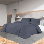 vidaXL Set lenjerie cu husă de pilotă, antracit, 200x200 cm microfibră vidaXL Set lenjerie cu husă de pilotă, antracit, 200x200 cm microfibră