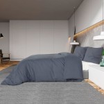vidaXL Set cu husă de pilotă, antracit, 200x220 cm, microfibră
