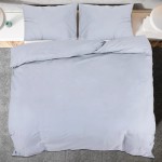 vidaXL Set cu husă de pilotă, gri, 135x200 cm, microfibră