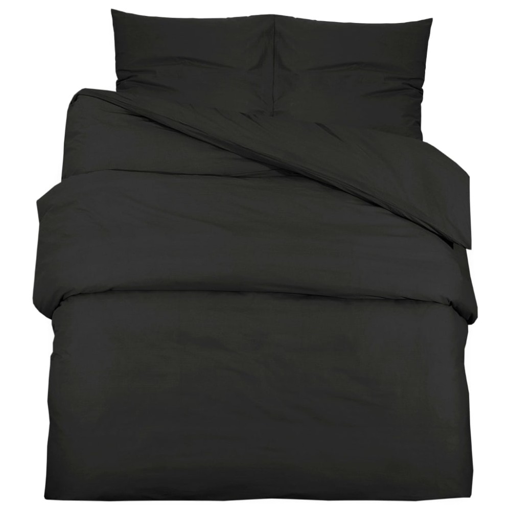 vidaXL Set cu husă de pilotă, negru, 200x200 cm, microfibră