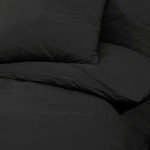 vidaXL Set cu husă de pilotă, negru, 140x200 cm, microfibră