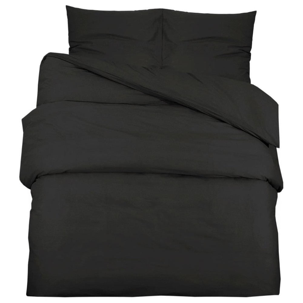vidaXL Set cu husă de pilotă, negru, 200x220 cm, microfibră