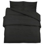 vidaXL Set cu husă de pilotă, negru, 200x220 cm, microfibră